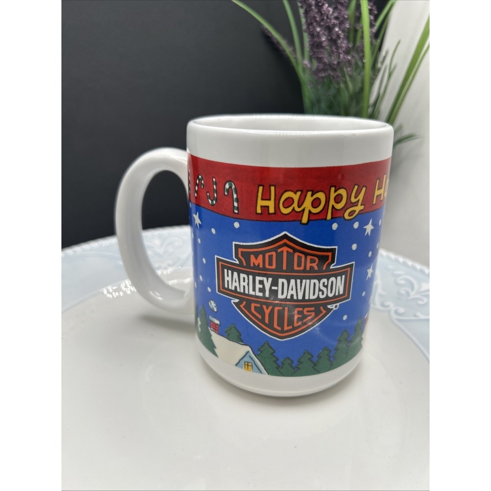 2001  Happy Harley Davidson Christmas Mug  Harley Days Vintage Coffee‎ Tea Large